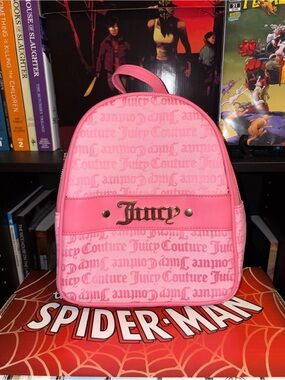 Juicy Couture Pink Logo Mini Backpack with Gold Accent